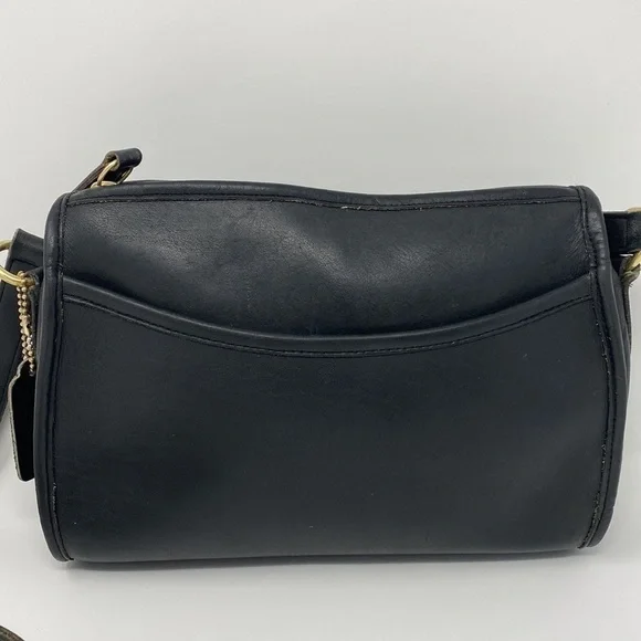 Coach Vintage Black Leather Austin Crossbody Adjustable Strap Purse - Picture 1 of 14